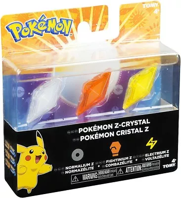 Pokemon Z-Ring Normalium Z Frightinium Z & Electrium Z Crystal 3-Pack • $66.49