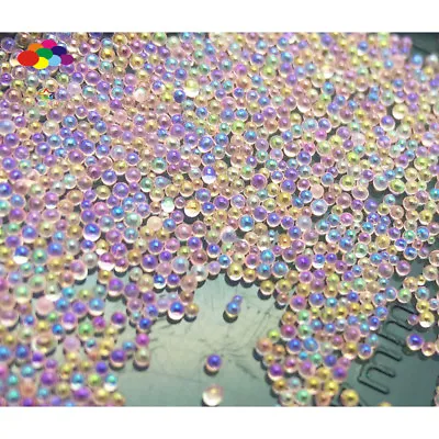 New 100000pcs Glass Khaki Bright AB Micro Beads Small No Hole 0.6-0.8mm Nail Art • $0.99
