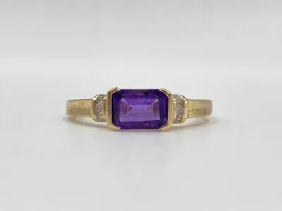 £127.87 • Buy Lady's Amethyst & Diamond Ring Approx. .030 Carat T.W. 10K Yellow Go (EL1082434)