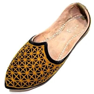 Men Mojari Pure 100% Leather Handmade Khussa Shoes Traditional Jutti US Size 9 • $84.99