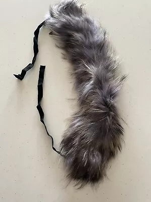 Codello Real Racoon Fur Scarf Collar New Dark Purple Luxury New 15x54 Cm • $32