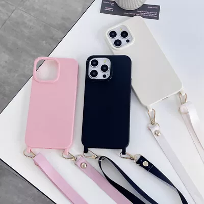 Simple Crossbody Lanyard Phone Case For IPhone 15 Pro Max 14Pro 13 12 11 X/XS XR • $8.13