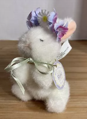 MUFFY VANDERBEAR FLOWER FESTIVAL ROSE  THE BUNNY NABCO MINI PLUSH White Rabbit • $10.99