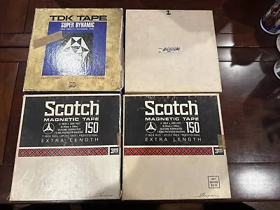 (4) 7 Inch Reel & Tape ~ Scotch Ampex Akai Meister Metal ~ As Is Untested • $48.51