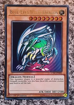 Yugioh Misprint LCKC-EN001 Blue-Eyes White Dragon 1st Edition Ultra Rare MINT • £158.34