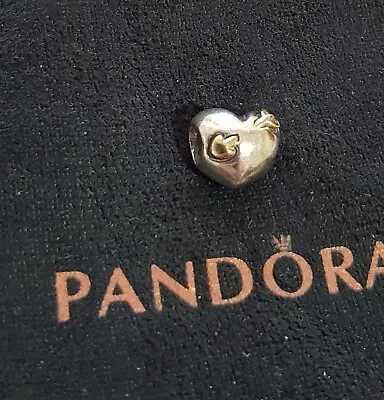 $55 • Buy Pandora 14K Gold And Silver Love Struck Heart Charm 791171 - Brand New