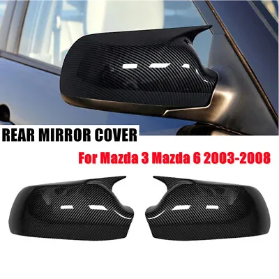 Carbon Fiber OX Horn Side RearView Mirror Cover For Mazda 3 Mazda 6 2003-2008 • $30.99