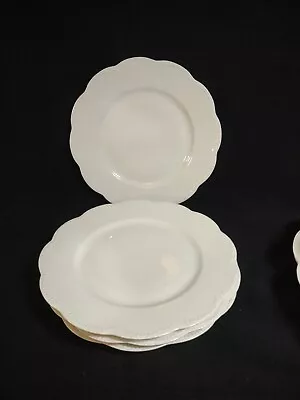 Luncheon Plates T Haviland Limoges France Scalloped  White Dotted Edge 7.5   • $15