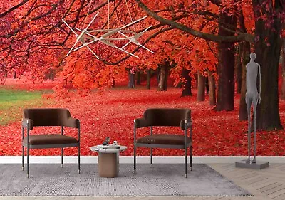 3D Autumn Forest Maple Leaf Wall Murals Wallpaper Murals Wall Sticker Wall • $228.33