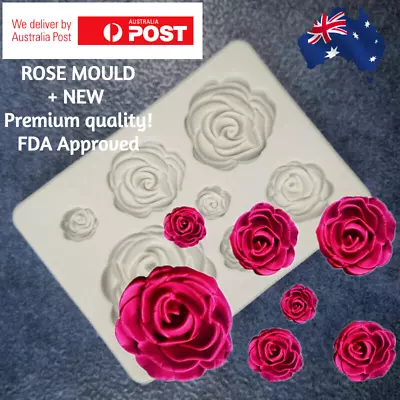 $13.55 • Buy Rose Flower Silicone Clay Soap Mold Mould Fondant Sugarcraft Cake Decorating AU