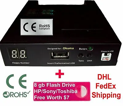 $84 • Buy Floppy Drive To USB Converter Emulator For Okuma Lathe + Free 16 GB Flash Drive