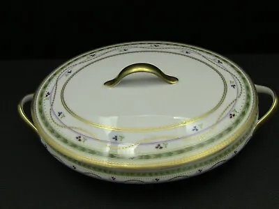 Faberge LUXEMBOURG-GREEN Oval Covered Vegetable Bowl / Excellent • $495