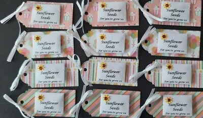 £6 • Buy Party Bag Favours- Sunflower Seed Packs X 12 - Pink Mix