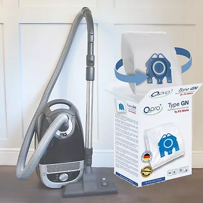 £7.49 • Buy 4 X GN Type Vacuum Dust Bags For Miele Complete C2 C3 Powerline Silence Ecoline