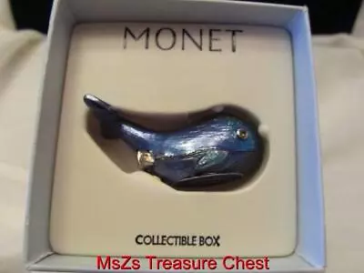 MONET  Blue Whale   Collectible Enamel Keepsake Trinket Box  * New In Box * • $46.99