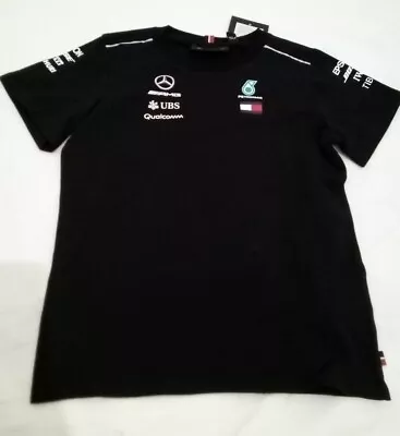 Kids Mercedes Benz AMG Petronas F1 T-shirt Lewis Hamilton Unisex BNWT Black • £11.25