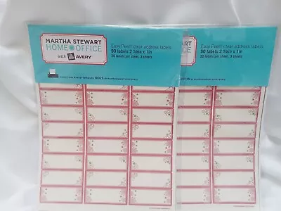 Martha Stewart Home Office Avery Clear Address Labels Snowflakes NOS 2pk 180 Lbl • $14.99