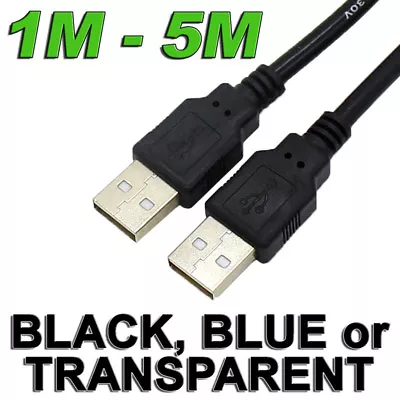 Fast USB 2.0 Data Extension Cable Type A Male To A Male M-M Connection Cord PC • $12.99