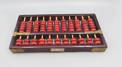 Vintage Red Lion Chinese Wooden Abacus. 11 Rows 77 Beads • £9.99