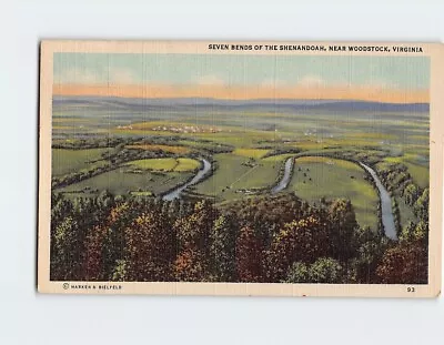 Postcard Seven Bends Of The Shenandoah River Near Woodstock Virginia USA • $20.97