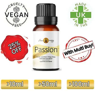 Passion Essential Oil - Blend Of Neroli Ylang Ylang & Jasmine Pure Natural Oils • £3.99