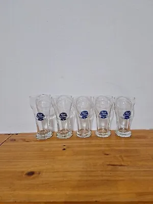 Pabst Blue Ribbon Bar Glasses Set Of 5 Old Logo Different Sizes  • $25