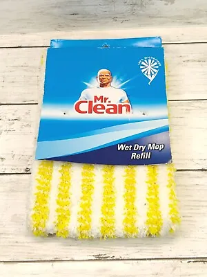 Mr Clean Yellow White Wet Dry Mop Refill Microfiber Machine Washable New • $9.99