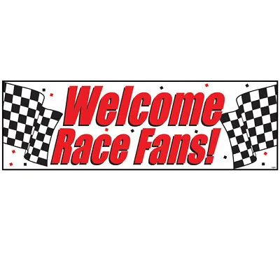Welcome Race Fans Giant Banner Car Racing Birthday Party Decoration • $5.99
