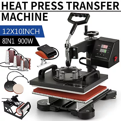 8 In 1 Heat Press Machine Digital Transfer Sublimation T-Shirt Mug Hat Cap Plate • $162.90