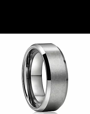 🔥 Tungsten Carbide Wedding Band Ring Brushed Silver Mens Jewelry Size 9 And 10 • $5