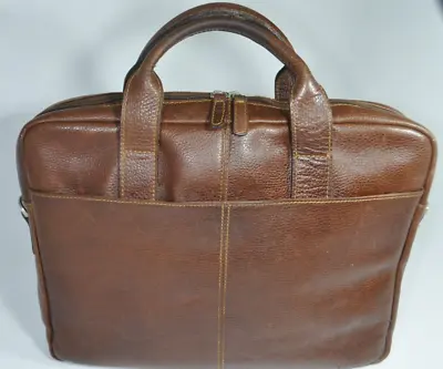 Classico Unisex Brown Leather Soft Sided Briefcase Laptop Messenger Bag Case • $55