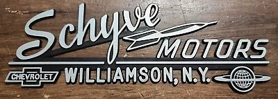 Schyve Motors-Chevy-Olds-Williamson N.Y-Plastic Dealer Emblem*Vintage Trunk Logo • $19.99