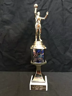 Vintage Basketball Trophy Marble Base Plastic Topper 1976-1977 1st Place • $20