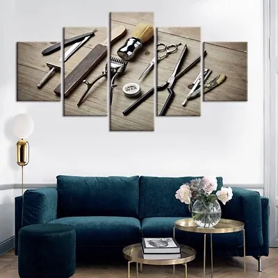 Wall Art Canvas Painting Picture Abstract Home Decor Room Poster Barber Tools • $24.05