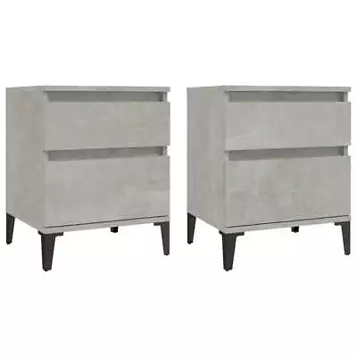 2x Wooden Bedside Tables Set Drawers Storage Side Cabinets Nightstand Concrete • $104.61