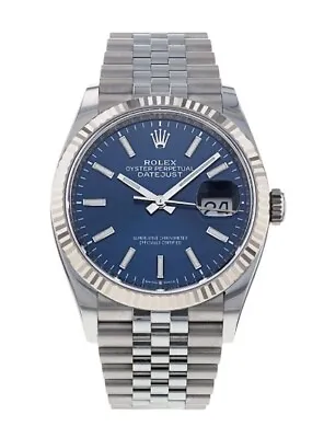 Rolex Datejust 126234 Jubliee Stainless Automatic Blue Dial Unisex Watch 36mm • $9295