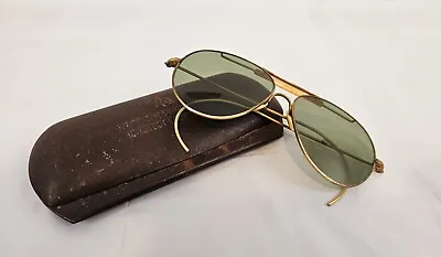  American Optical? (Read Description) Aviators With Green Lenses And Metal Case • $100