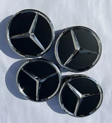 Mercedes-benz Wheel Center Caps 75mm Amg Wreath Set Of 4 • $15.99