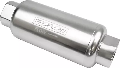 Proflow Fuel Filter Inline Mount Billet Aluminium Silver Anodised 100 Microns 18 • $148.10