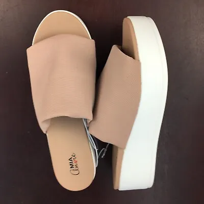 NWT Mia Amore Blush Wedge Sandals Size 7.5 Womens • $13.74