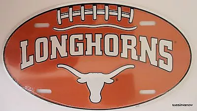 Texas Longhorns University College Football Oval License Plate Dorm Decor Sign • $10.99