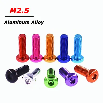 M2.5 Aluminum Pan / Button Head Socket Cap Screw Hex Allen Bolts Anodize Colors • $2.05