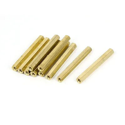 M4 X 50mm F  Thread Brass Hex Standoff Rod Spacer Coupler Nut 10pcs • £12.16