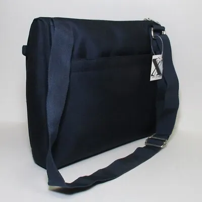 Maxx New York Dark Navy Shoulder Bag Purse Tote Sleek Design 6 Pockets Zippered • $19.79
