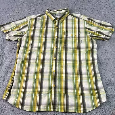 Columbia Shirt Mens XXL 2XL Button Up Green Vented Fishing Short Sleeve Plaid • $14.99