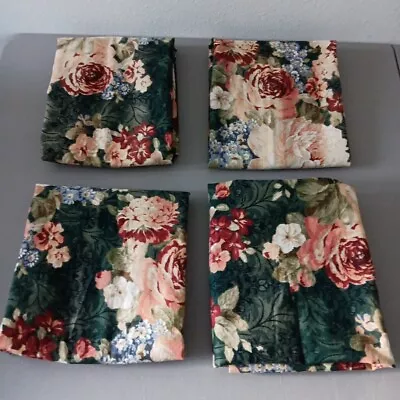 4 Pillow Shams Floral Cabbage Roses Cottagecore Handmade 24 X27  Linen Cotton • $39.99