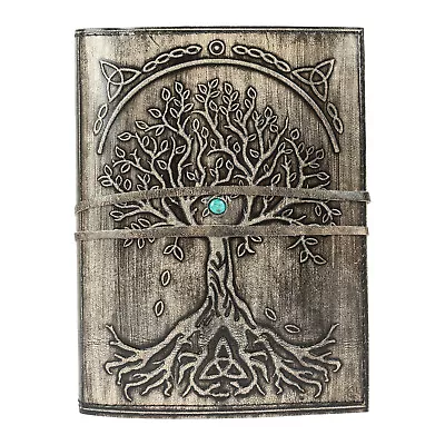 Leather Journal Refillable Lined Paper Tree Of Life Handmade Writing Notebook • $18.99