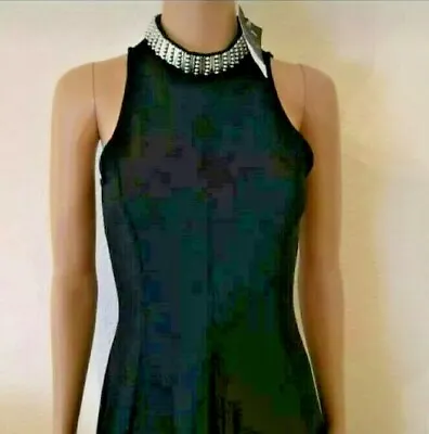 £14 • Buy BNWT Topshop Black High Neck Embellished Dress...Size 10