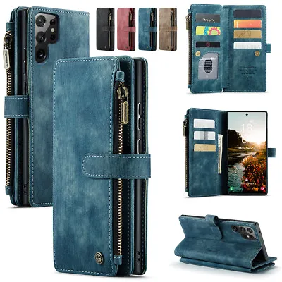 $13.43 • Buy Leather Zipper Flip Wallet Case For Samsung Galaxy S22 S21 S20 S10 S9 S8 Note 20