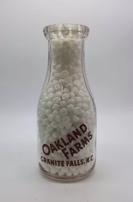 Pint Oakland Farms Dairy Bottle Brown Pyro Pyroglaze Granite Falls NC Caldwell • $19.99